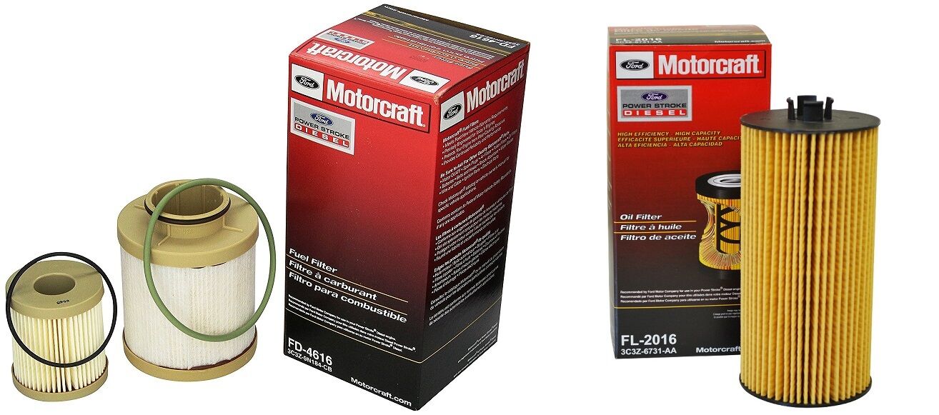2003-2007 Ford Motorcraft 6.0L Powerstroke Diesel Oil Fuel Filter Kit FD4616 FL2016 Made in USA