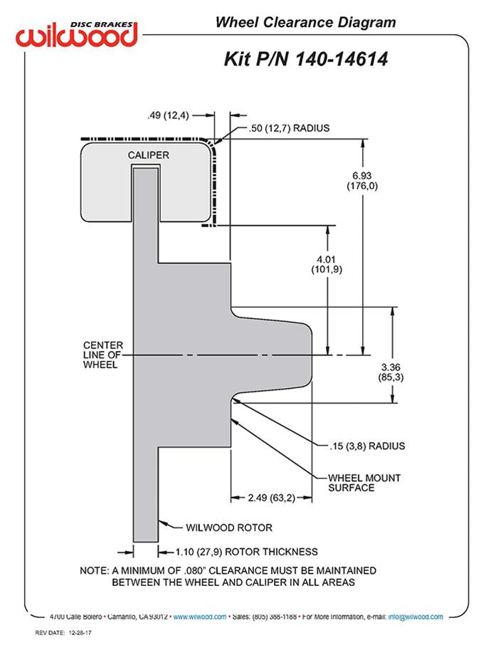 Wilwood 140-14614 Classic Series Dynapro 6A Front Brake Kit 1968-1972 Ford F-100