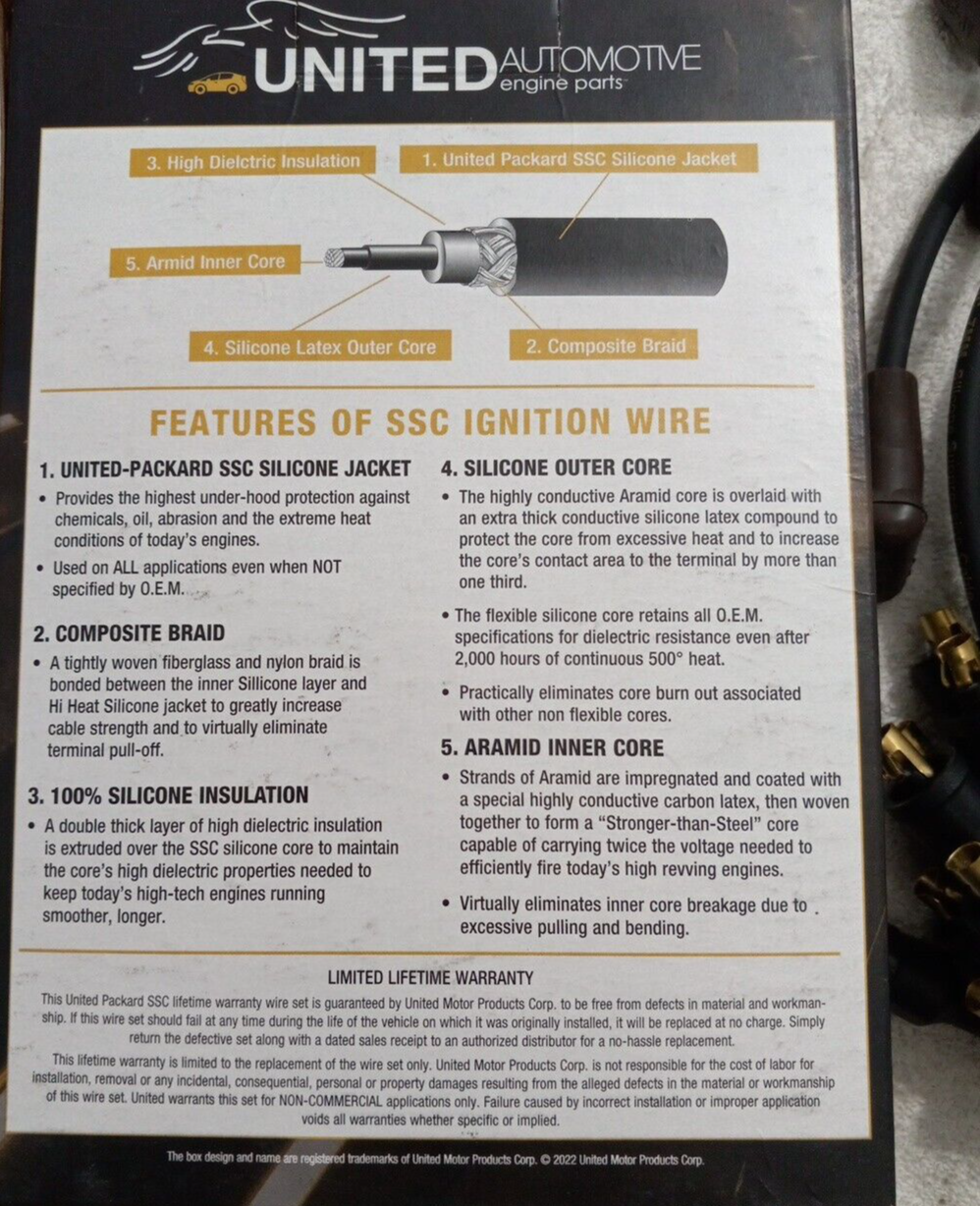 1954-64 Ford Y Block 239,256,292,312 Spark Plug Wire Set Made in the USA