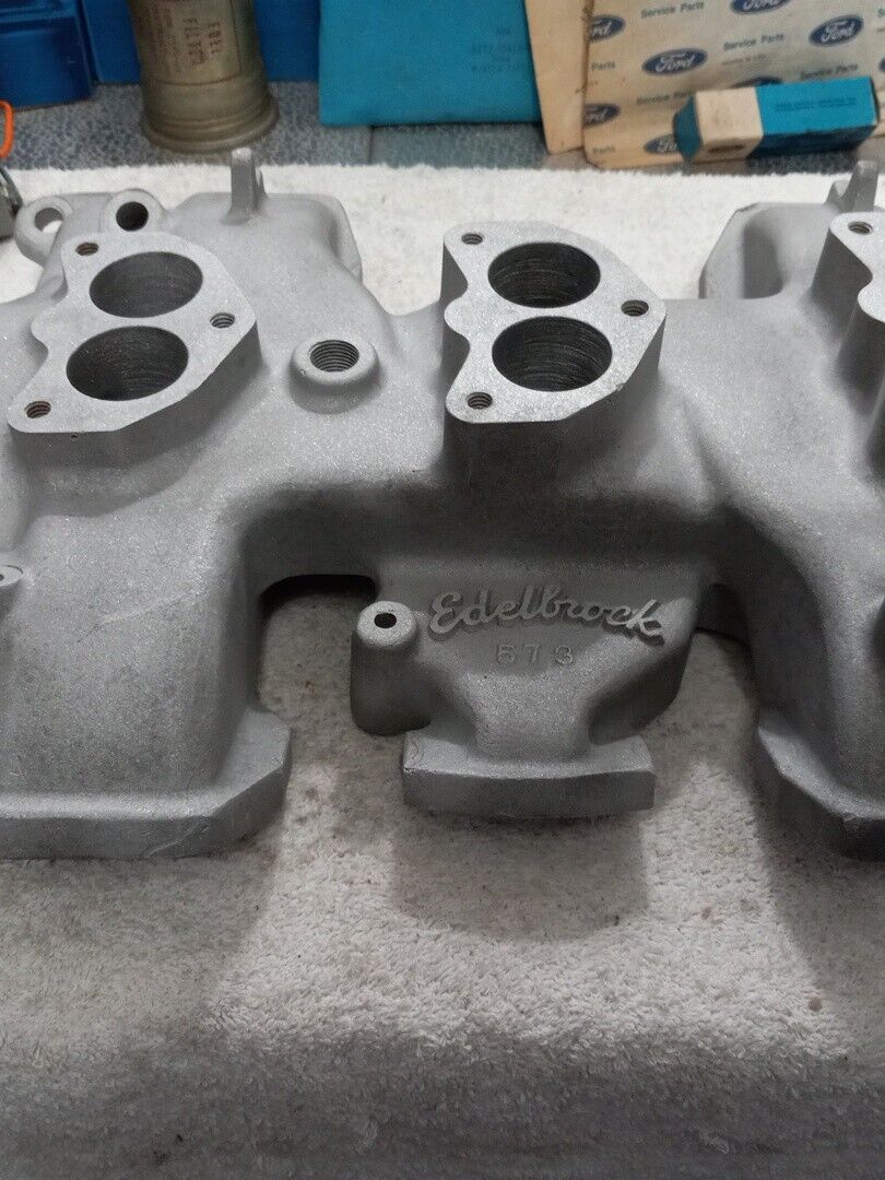Edelbrock 573 Ford Y Block 292 312 3X2 Aluminum Tri Power Intake Manifold