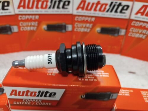 Four Spark Plugs Autolite 3076 7/8" thread Ford Model A and Most Vintage Tractor