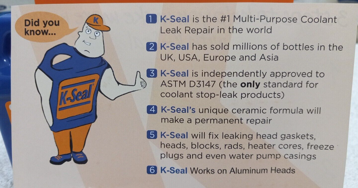 K-Seal 2 Pack ST5501 Multi Purpose One Step Permanent Coolant Leak Repair